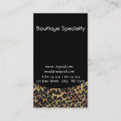 Wild Cougar Animal Print Designer Makeup Salon Visitenkarte (Rückseite)