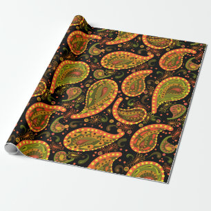 Wild Crazely Paisley Bright Colorful Geschenkpapier