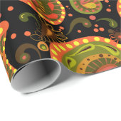 Wild Crazely Paisley Bright Colorful Geschenkpapier (Rolleneckpunkt)