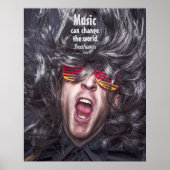 Wild Crazy Man Musician Wild Hair Poster (Vorne)