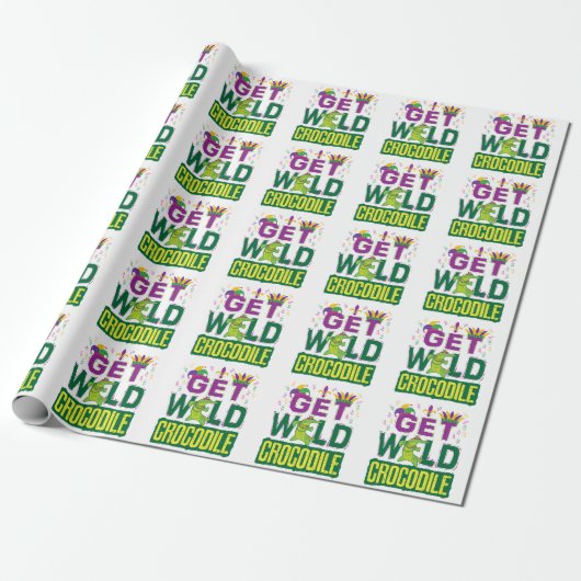 Wild Crocodile Mardi Gras Alligator Geschenkpapier (Ungerollt)