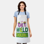 Wild Crocodile Mardi Gras Alligator Schürze (Getragen)