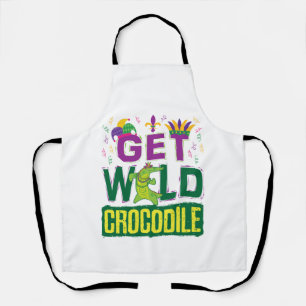 Wild Crocodile Mardi Gras Alligator Schürze