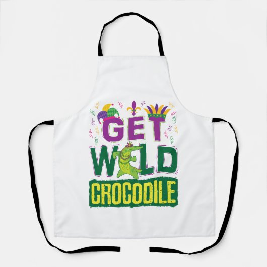 Wild Crocodile Mardi Gras Alligator Schürze (Vorderseite)