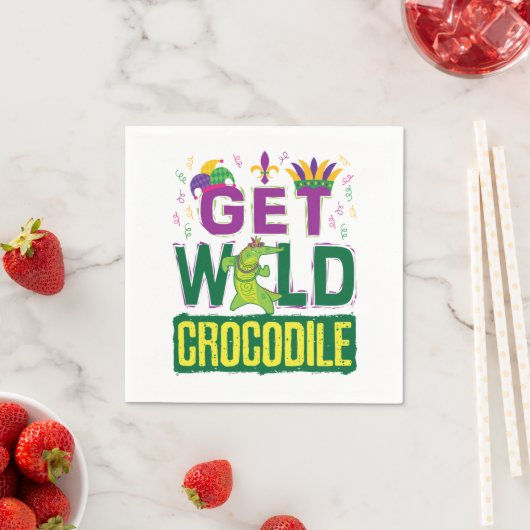 Wild Crocodile Mardi Gras Alligator Serviette (Beispiel)