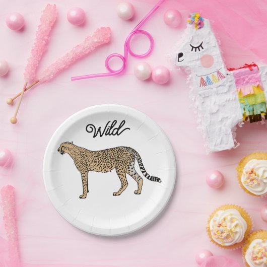 Wild Custom Cheetah Pappteller (Party)