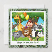 Wild! Custom Child Jungle Birthday Einladung (Rückseite)