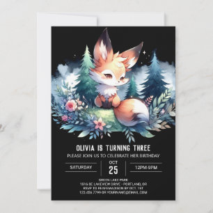 Wild Custom Fox Geburtstag digital Einladung