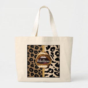 Wild Custom Gold Lips Geschenk Décor Girl Niedlich Jumbo Stoffbeutel