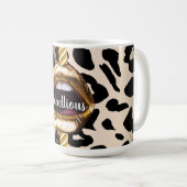 Wild Custom Gold Lips Geschenk Décor Girl Niedlich Kaffeetasse (VorderseiteRechts)