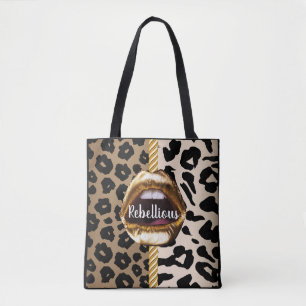 Wild Custom Gold Lips Geschenk Décor Girl Niedlich Tasche