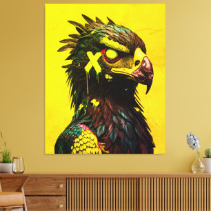 Wild Cyber Adler mit Neon-Akzente Zeitgenössisch Leinwanddruck