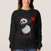Wild Dab Animals Dabbing Panda Bear St Valentine's Sweatshirt (Vorderseite)