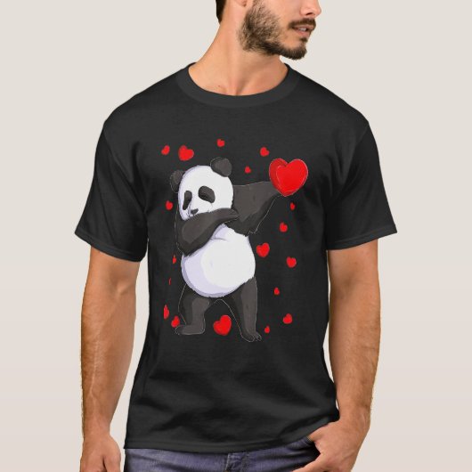 Wild Dab Animals Dabbing Panda Bear St Valentine's T-Shirt (Vorderseite)