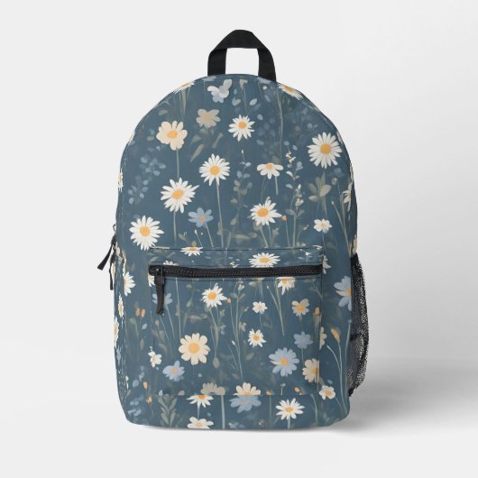 Wild Daisies Bedruckter Rucksack (Vorderseite)