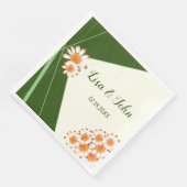 Wild Daisies Forest Green Sage Wedding Serviette (Ecke)