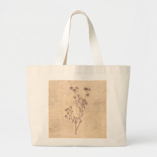 Wild Daisy Blume Wildblume Antiquariat Jumbo Stoffbeutel