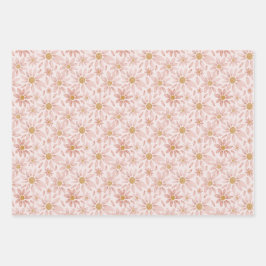 Wild Daisy Boho Floral, Gingham und Confetti Geschenkpapier Set
