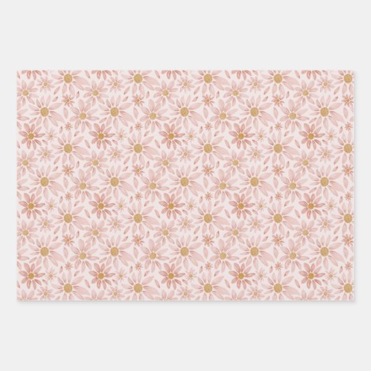 Wild Daisy Boho Floral, Gingham und Confetti Geschenkpapier Set (Vorderseite)