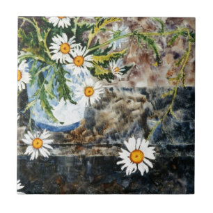 "Wild Daisy Shelf" Küche Garten Keramik Tile Fliese