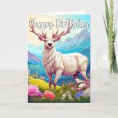Wild Deer Buck Happy Birthday Karte (Vorderseite)