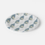 Wild Deer Footprints in Snow – Winter Nature Art Pappteller (Schrägansicht)