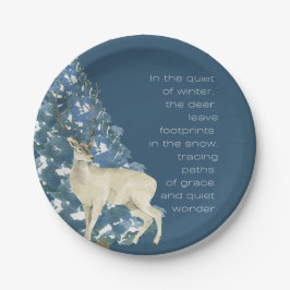 Wild Deer Footprints in Snow – Winter Nature Art Pappteller