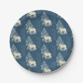 Wild Deer Footprints in Snow – Winter Nature Art Pappteller (Vorderseite)