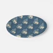 Wild Deer Footprints in Snow – Winter Nature Art Pappteller (Schrägansicht)