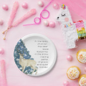 Wild Deer Footprints in Snow – Winter Nature Art Pappteller (Party)