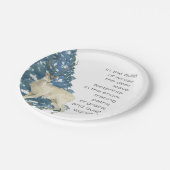 Wild Deer Footprints in Snow – Winter Nature Art Pappteller (Schrägansicht)