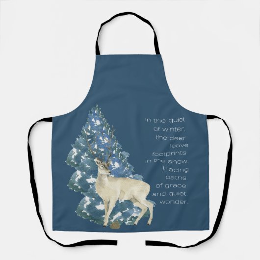 Wild Deer Footprints in Snow – Winter Nature Art Schürze (Vorderseite)