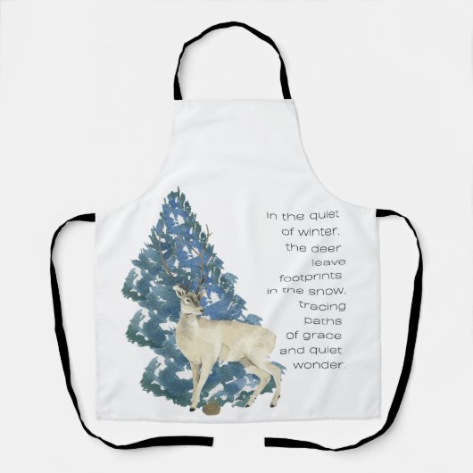 Wild Deer Footprints in Snow – Winter Nature Art Schürze (Vorderseite)