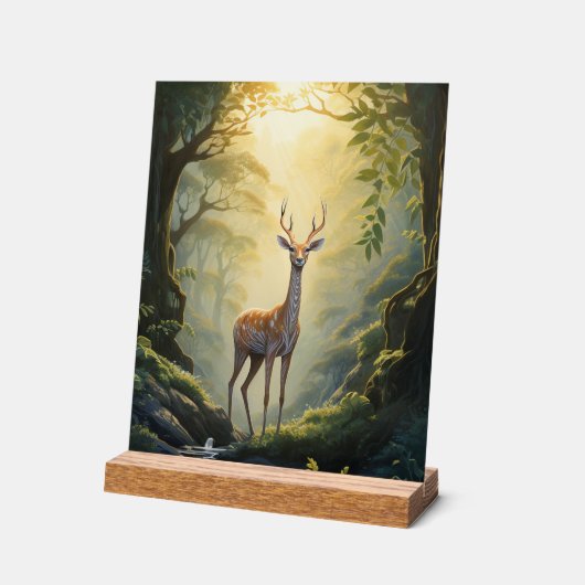 Wild Deer Forest Acrylic Wall Art Acrylschild (Winkel)