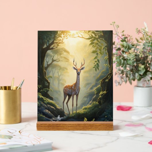 Wild Deer Forest Acrylic Wall Art Acrylschild (Hochzeit)