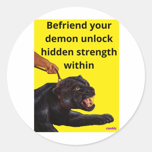 Wild-Demon-Ticker Runder Aufkleber (Vorderseite)