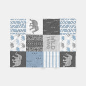 Wild Ding - Blauer Elephant Fleecedecke (Vorderseite (Horizontal))