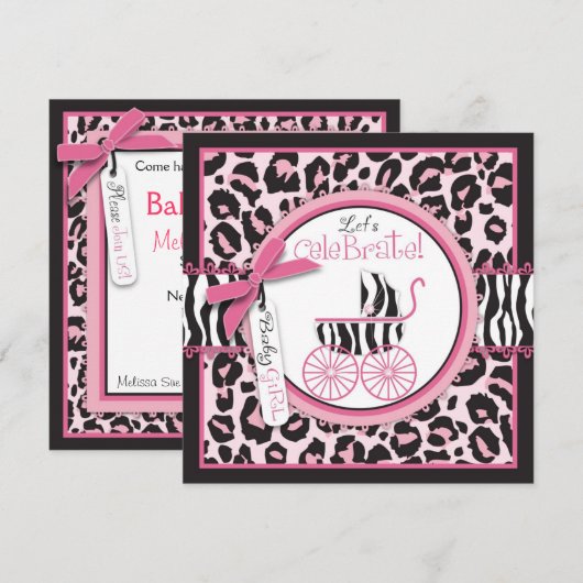 Wild Ding Einladung Platz Rosa (Vorne/Hinten)