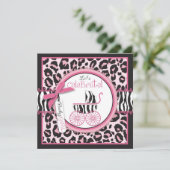 Wild Ding Einladung Platz Rosa (Stehend Vorderseite)