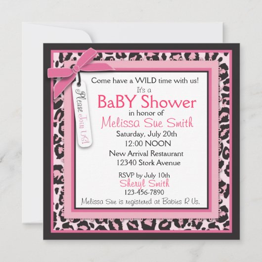 Wild Ding Einladung Platz Rosa (Rückseite)