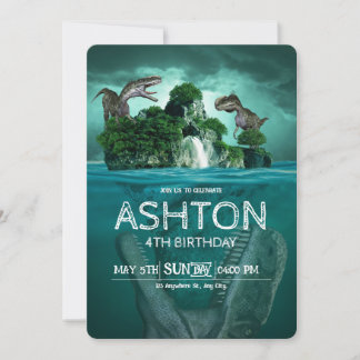 Wild Dinosaur Birthday Invite, jurassisch Geburtst Einladung