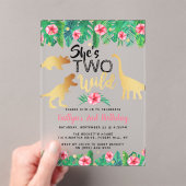 Wild Dinosaur Girls 2. Geburtstag Acryleinladungen (Insitu (Handheld))