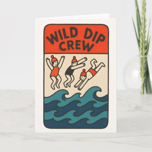 Wild Dip Crew – Sea Swimming Friends Design Karte (Vorderseite)