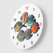 Wild Discusfish Große Wanduhr (Winkel)
