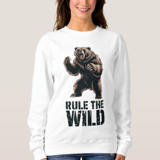 Wild Dominance: Roaring Grizzly Power Sweatshirt (Vorderseite)