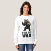 Wild Dominance: Roaring Grizzly Power Sweatshirt (Vorne ganz)