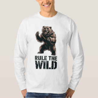 Wild Dominance: Roaring Grizzly Power T-Shirt