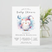 Wild druckbare Eule-Babydusche Einladung (Stehend Vorderseite)