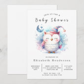 Wild druckbare Eule-Babydusche Einladung (Vorne/Hinten)