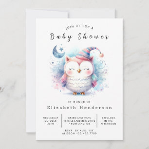 Wild druckbare Eule-Babydusche Einladung
